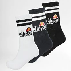 Budget 🛒 Lot De 3 Paires De Chaussettes Pullo SAAC0910 Noir Blanc Bleu Marine de Ellesse ⌛