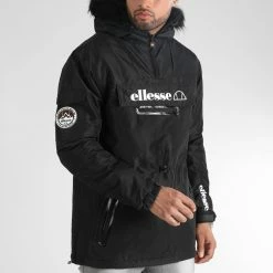 Remise 🔔 Parka Col Zippé Fourrure Paganella SHD09143 Noir de Ellesse 🧨