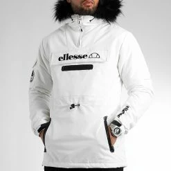 Coupon ✔️ Parka Col Zippé Fourrure Paganella SHD09143 Blanc de Ellesse 🥰