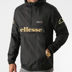 Offres 👍 Coupe-Vent Acerama SLB11614 Noir Doré de Ellesse 🎁