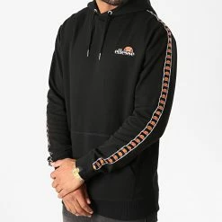 Bon marché 😉 Sweat Capuche A Bandes Tofinni SLB11616 Noir de Ellesse 🎁
