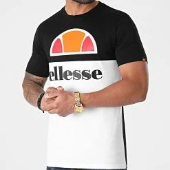 Top 10 🤩 Tee 👚 Shirt Arbatax SHI03430 Noir Blanc de Ellesse 👏
