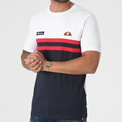 Offres 👏 Tee 👚 Shirt Venire SHI08507 Bleu Marine Blanc de Ellesse ❤️
