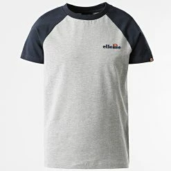 Acheter 😀 Tee 👕 Shirt Enfant Iniki SLF12709 Gris Chiné Bleu Marine de Ellesse 🌟