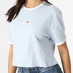 Meilleure vente 🔔 Tee 👚 Shirt Crop Femme Derla Bleu Clair de Ellesse 👍