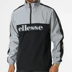 Nouveau 🔥 Veste Outdoor A Bandes Lyran SHK12784 Noir Gris Réfléchissant de Ellesse 😉