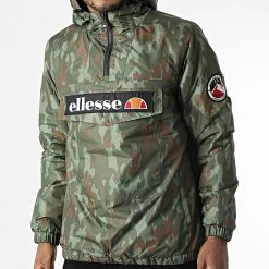Budget 🛒 Veste Outdoor A Capuche Monterini SHK08149 Vert Kaki Camouflage de Ellesse 🌟