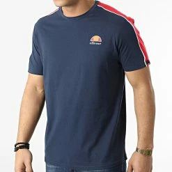 Top 10 😉 Tee 👕 Shirt A Bandes Dolmani SLF15751 Bleu Marine Réfléchissant de Ellesse 💯