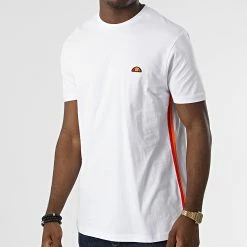 Coupon 🧨 Tee 👚 Shirt A Bandes Henna SHN15078 Blanc de Ellesse ✔️