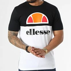 Offres 🛒 Tee 👕 Shirt Arbatax Noir Blanc de Ellesse ✔️ -Ellesse Soldes ellesse 333803 SHM03430 BLACK WHITE 20220825T154741 03