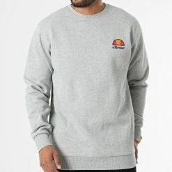 Acheter ⭐ Sweat Crewneck Diveria Gris Chiné de Ellesse 😉 -Ellesse Soldes ellesse 333814 SHS02215 GREY MARL 20220825T160504 03