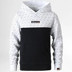 Budget 🌟 Sweat Capuche Enfant Carmelo Noir Blanc de Ellesse ⭐