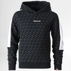 Acheter 😀 Sweat Capuche A Bandes Enfant Seri Noir de Ellesse 🛒