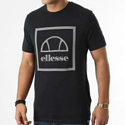 Bon marché 🥰 Tee 👕 Shirt Andromedan Noir Réfléchissant de Ellesse ⭐