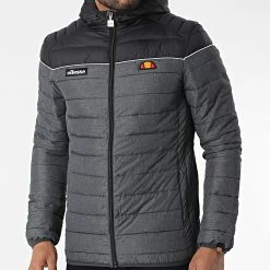 Top 10 ❤️ Doudoune Capuche Lombardy 2 Padded Noir Gris Anthracite Chiné de Ellesse 😀