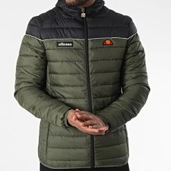 Promo 🧨 Doudoune Capuche Lombardy 2 Vert Kaki Noir de Ellesse 😍 -Ellesse Soldes ellesse 341173 SHK13274 BLACK KHAKI 20221007T155301 03