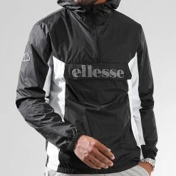 Remise 😉 Coupe-Vent Réfléchissant SHK13435 Noir de Ellesse 👏