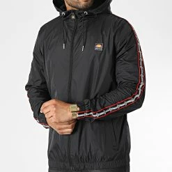 Vente flash 🤩 Veste Zippée Capuche A Bandes Macros SHP16201 Noir de Ellesse 👏 -Ellesse Soldes ellesse 341195 SHP16201 BLACK 20221011T160553 03