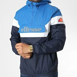 Acheter 👏 Coupe-Vent Capuche Hunderi SXP15828 Bleu Marine Bleu Roi de Ellesse ❤️ -Ellesse Soldes ellesse 341213 SXP15828 NAVY 20221014T150510 03
