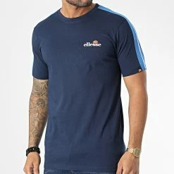 Coupon ⭐ Tee 👚 Shirt A Bandes Crotone 2 SHQ17630 Bleu Marine de Ellesse 😉